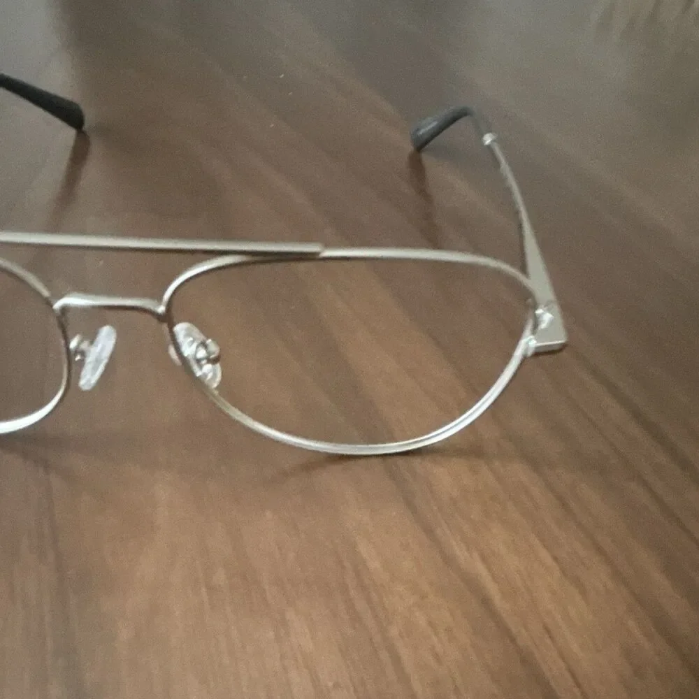Look Optic Cooper Aviator Full Rim Metal Eyeglasses Frames Silver 56-16-140